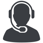 This is an icon of a customer service representative with a headset